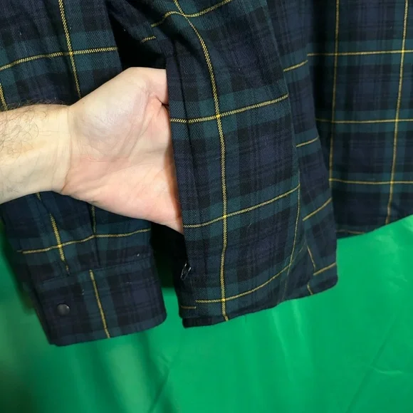 BALENCIAGA slouch shoulder plaid flannel jacket